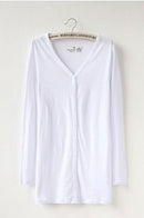 Women Tunic Length Cardigan Sweater-white-One Size-JadeMoghul Inc.