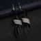 Women Two Tone Waves Drop Earrings-Black Gun Plated-JadeMoghul Inc.