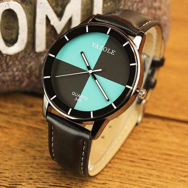 Women Two Toned Dial PU Leather Strap Watch