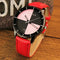 Women Two Toned Dial PU Leather Strap Watch-Red pink-JadeMoghul Inc.