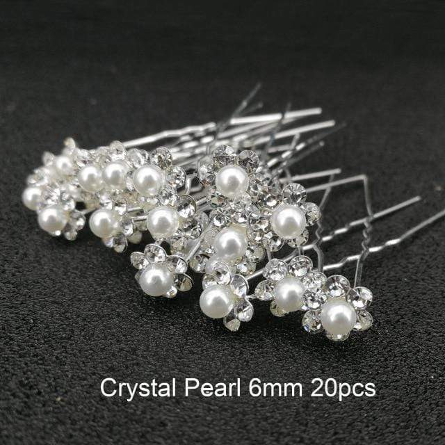 Women U-shaped Pin Metal Barrette Clip Hairpins Simulated Pearl Bridal Tiara Hair Accessories Wedding Hairstyle Design Tools AExp
