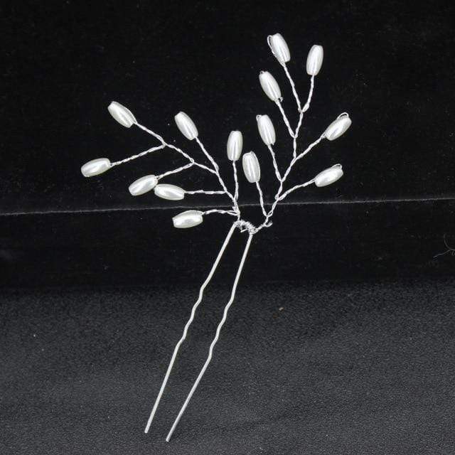 Women U-shaped Pin Metal Barrette Clip Hairpins Simulated Pearl Bridal Tiara Hair Accessories Wedding Hairstyle Design Tools AExp