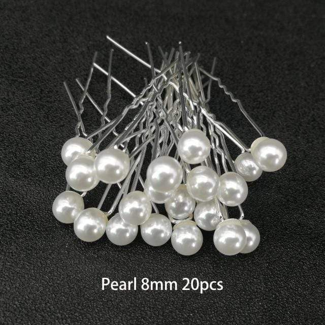 Women U-shaped Pin Metal Barrette Clip Hairpins Simulated Pearl Bridal Tiara Hair Accessories Wedding Hairstyle Design Tools AExp