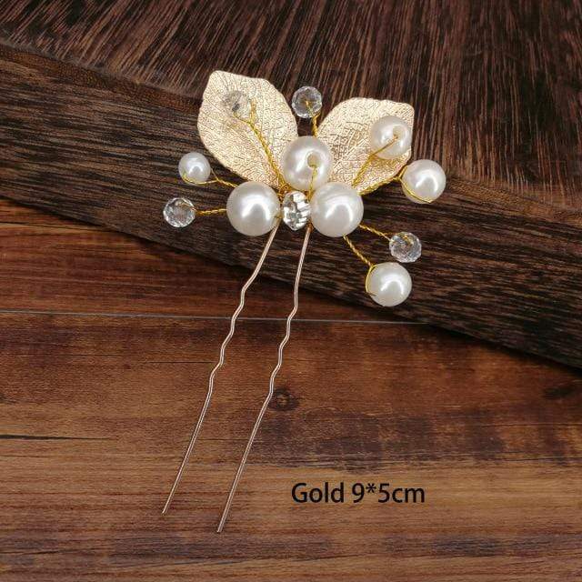Women U-shaped Pin Metal Barrette Clip Hairpins Simulated Pearl Bridal Tiara Hair Accessories Wedding Hairstyle Design Tools AExp