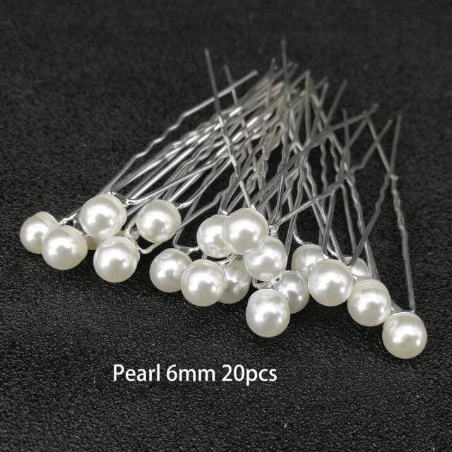 Women U-shaped Pin Metal Barrette Clip Hairpins Simulated Pearl Bridal Tiara Hair Accessories Wedding Hairstyle Design Tools AExp