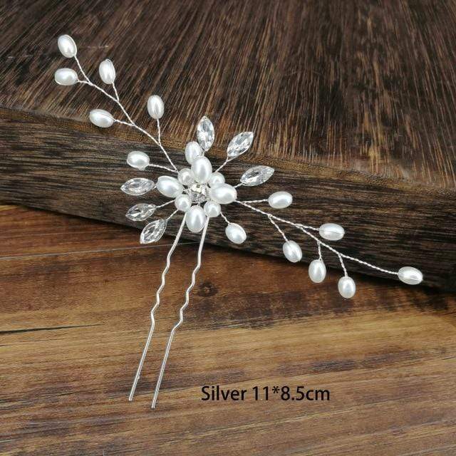Women U-shaped Pin Metal Barrette Clip Hairpins Simulated Pearl Bridal Tiara Hair Accessories Wedding Hairstyle Design Tools AExp