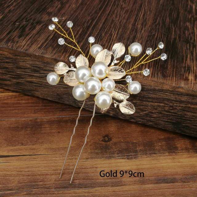 Women U-shaped Pin Metal Barrette Clip Hairpins Simulated Pearl Bridal Tiara Hair Accessories Wedding Hairstyle Design Tools JadeMoghul Inc. 