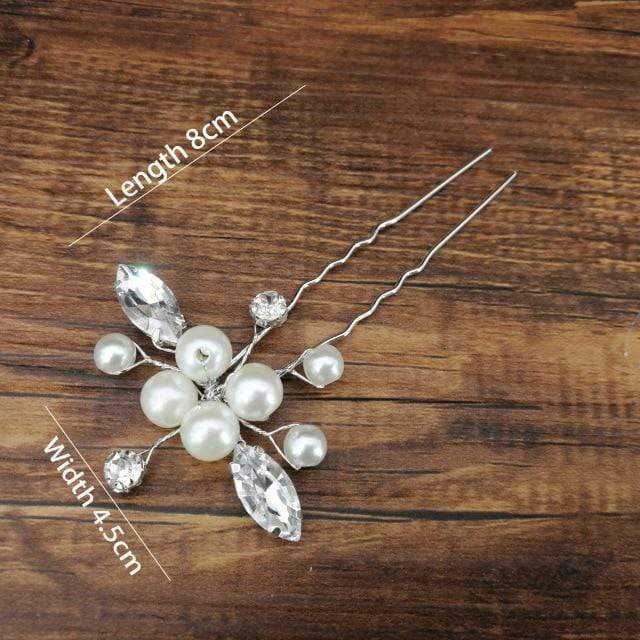 Women U-shaped Pin Metal Barrette Clip Hairpins Simulated Pearl Bridal Tiara Hair Accessories Wedding Hairstyle Design Tools JadeMoghul Inc. 