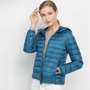 Women Ultra Light Down Filled Puffer Jacket-Turquoise-S-JadeMoghul Inc.
