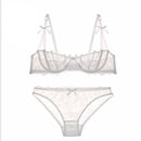 Women Ultra Thin Lace Bra And Panties Set-White-70A-JadeMoghul Inc.