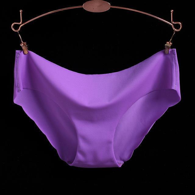 Women Ultra-thin Seamless Solid Color Panties-purple-L-JadeMoghul Inc.