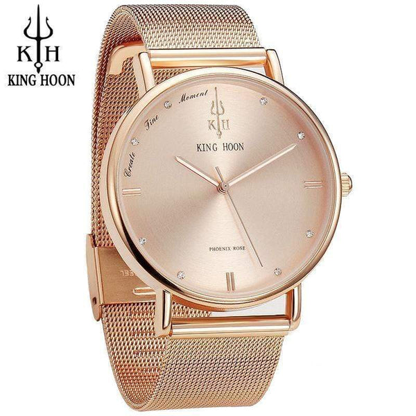 Women Ultra Thin Stainless Steel Quartz Wrist Watch