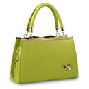Women Unique Cut Patent Leather Hand Bag-Army Green-China-JadeMoghul Inc.