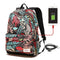 Women USB charging laptop backpack for teenage girls school backpack bag Printing Female Backpacks for college students-red big-JadeMoghul Inc.