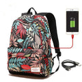 Women USB charging laptop backpack for teenage girls school backpack bag Printing Female Backpacks for college students-red small-JadeMoghul Inc.