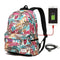Women USB charging laptop backpack for teenage girls school backpack bag Printing Female Backpacks for college students-white small-JadeMoghul Inc.