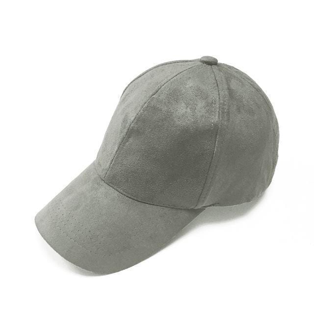 Women Velvet/ Suede base ball Hat with Adjustable Strap-Dark Grey-JadeMoghul Inc.