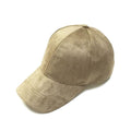 Women Velvet/ Suede base ball Hat with Adjustable Strap-tan-JadeMoghul Inc.