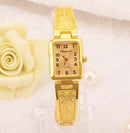 Women Vintage Luxury Gold / Silver Dress Watch With Floral Engraving-Gold-JadeMoghul Inc.
