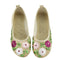 Women Vintage Ribbon Embroidered Flat Pump Shoes