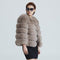 Women Warm 100 % Real Fox Fur Coat-Khaki-L-JadeMoghul Inc.