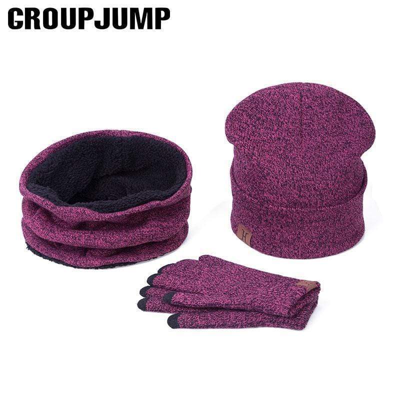 Women Warm Hat , Scarf And Glove Set