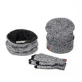 Women Warm Hat , Scarf And Glove Set-Gray-JadeMoghul Inc.