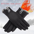 Women Warm Wool Gloves With Soft Fur Inner Lining-Black-One Size-JadeMoghul Inc.