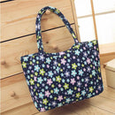 Women Water Proof Canvas Printed Beach Tote-Floral Blue-China-(30cm<Max Length<50cm)-JadeMoghul Inc.