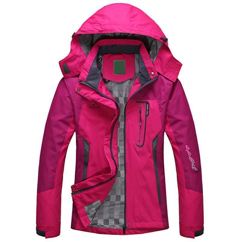 Women Waterproof Hooded Winter Jacket-Women Rose Red-M-JadeMoghul Inc.