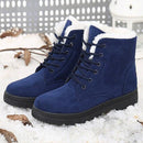Women Winter fur Lined Suede Ankle Boots-Blue-5-JadeMoghul Inc.