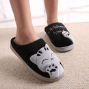 Women Winter Home Slippers Cartoon Cat Shoes Non-slip Soft Winter Warm House Slippers Indoor Bedroom Lovers Couples Floor Shoes-black-11-JadeMoghul Inc.