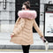 Women Winter Metallic Puffer Jacket-Khaki-S-JadeMoghul Inc.