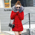 Women Winter Metallic Puffer Jacket-Red-S-JadeMoghul Inc.