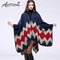 Women Winter Poncho Cape/ Wrap In Geometric Designs-Color No 1-JadeMoghul Inc.