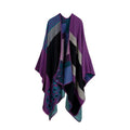 Women Winter Poncho Cape/ Wrap In Geometric Designs-Color No 5-JadeMoghul Inc.
