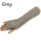 Women Wool Cable Knit Arm Length Winter Gloves AExp