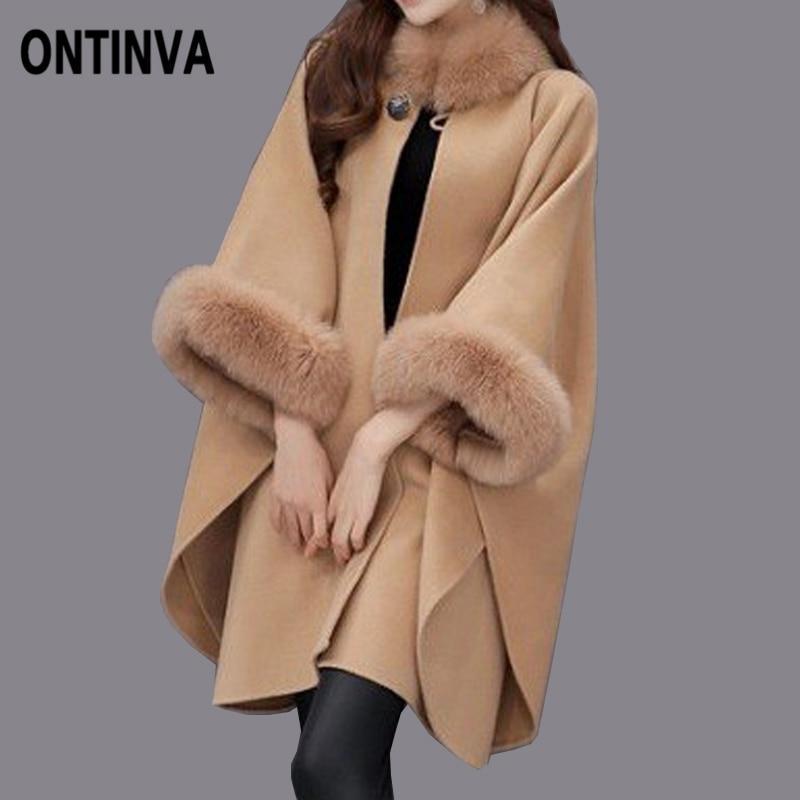 Women Woolen Overcoat Poncho