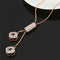 Women Zircon silver And Gold Plated Statement Long Necklace-Cylinder Rose Gold-JadeMoghul Inc.