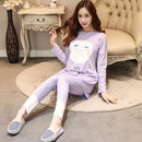 Womens Pajamas Sets Long sleeve suit pajamas Women Summer cartoon pajamas Sets home Wear shorts Men tracksuit Pyjamas Suits-gui maotouying zise-S-JadeMoghul Inc.