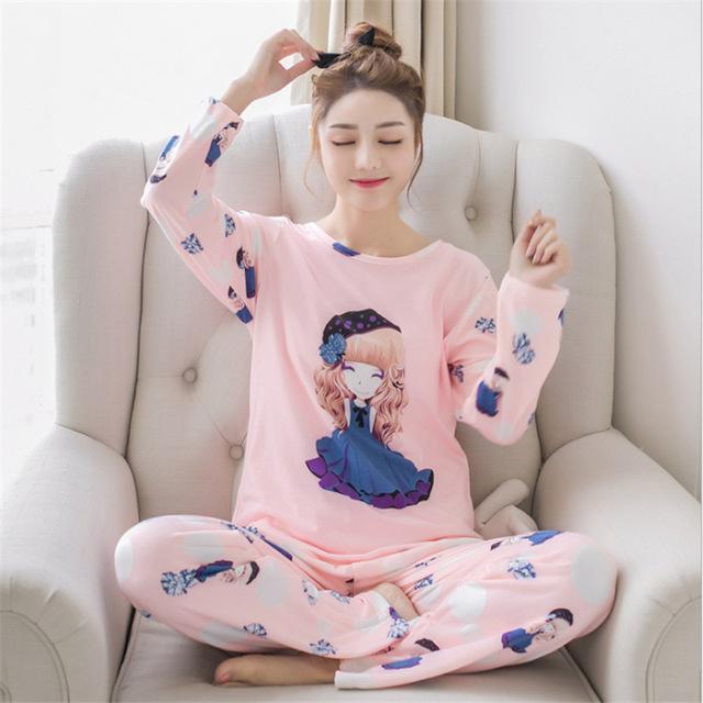 Womens Pajamas Sets Long sleeve suit pajamas Women Summer cartoon pajamas Sets home Wear shorts Men tracksuit Pyjamas Suits-huangdiangou pink-S-JadeMoghul Inc.