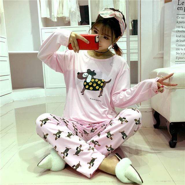 Womens Pajamas Sets Long sleeve suit pajamas Women Summer cartoon pajamas Sets home Wear shorts Men tracksuit Pyjamas Suits