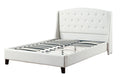 Wonderful Ca King Bed,White Bonded Leather-Platform Beds-White-Solid pine plywood Poplar wood bonded leather-JadeMoghul Inc.