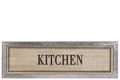 Wood Alphabet Decor "Kitchen" On Metal Rust Effect Rectangular Edge, Brown-Home Accent-Brown-Wood and Metal-Natural Finish-JadeMoghul Inc.