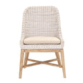Wood And Loom Dining Chair With "X" Stretcher Base Design, Multi, Set Of Two-Dining Chairs-Multicolor-Mahogany Wood Loom and Fabric-JadeMoghul Inc.