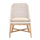 Wood And Loom Dining Chair With "X" Stretcher Base Design, Multi, Set Of Two-Dining Chairs-Multicolor-Mahogany Wood Loom and Fabric-JadeMoghul Inc.