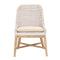 Wood And Loom Dining Chair With "X" Stretcher Base Design, Multi, Set Of Two-Dining Chairs-Multicolor-Mahogany Wood Loom and Fabric-JadeMoghul Inc.
