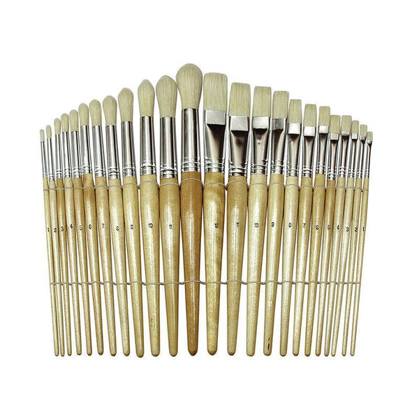 WOOD BRUSHES SET OF 24-Arts & Crafts-JadeMoghul Inc.