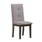 Wood & Fabric Dining Side Chair with Square Tufts, Gray, Set of 2-Dining Chairs-Gray-Wood & Fabric-JadeMoghul Inc.