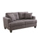 Wood & Fabric Upholstered Loveseat With Coiled Seating, Charcoal Gray-Living Room Furniture-Gray-Wood & Fabric-JadeMoghul Inc.